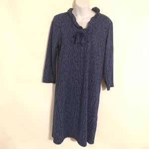 J . M . Laughlin Animal Print Dress Blue & Black